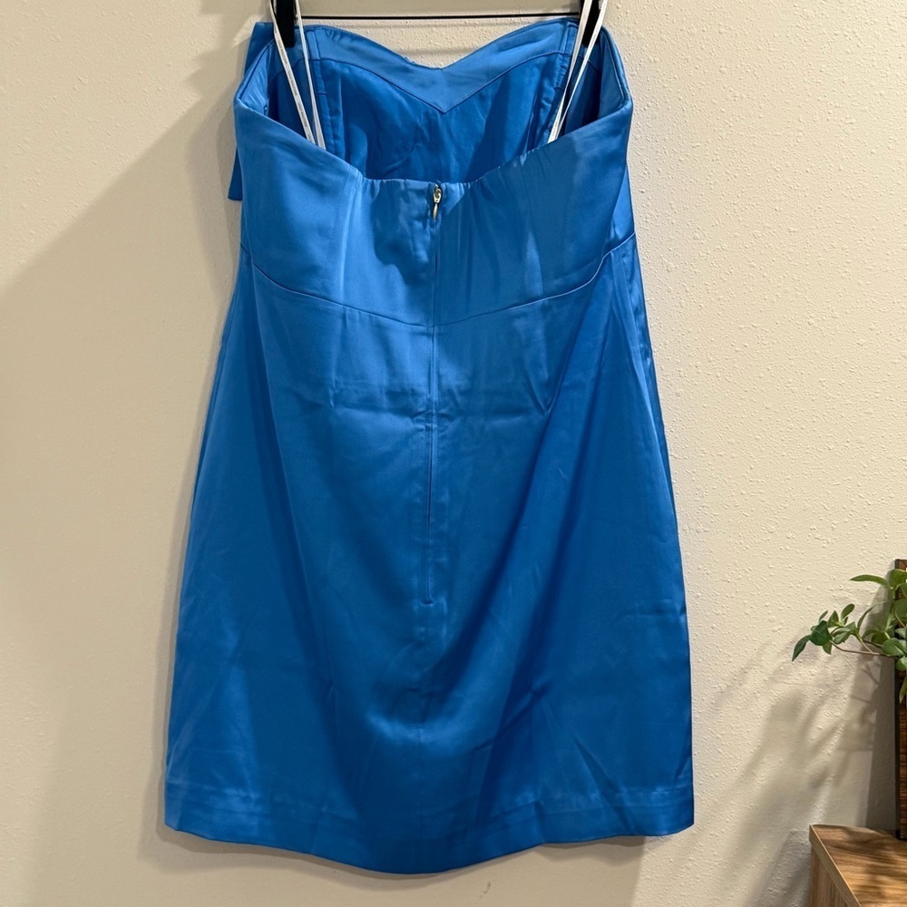 Lilly Pulitzer NWT Size 14 Morelle Blue Carlynn Strapless Satin Mini Dress Party - Picture 3 of 9